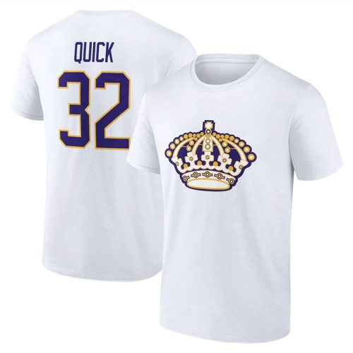 Men's Los Angeles Kings #32 Jonathan Quick White T-Shirt